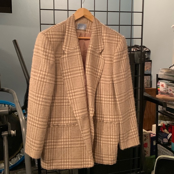 Vintage 🐑 Pendleton Tan/Cream Blazer. 100% Wool. Gorgeous, With Golden T… - Picture 1 of 2